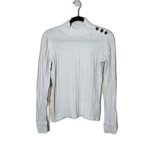 PrAna Beige Womens Pullover Sweater Knit Medium Cozy Cabin Preppy Cottage EUC